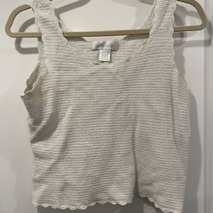 Pierre Cardin scallop cropped tank